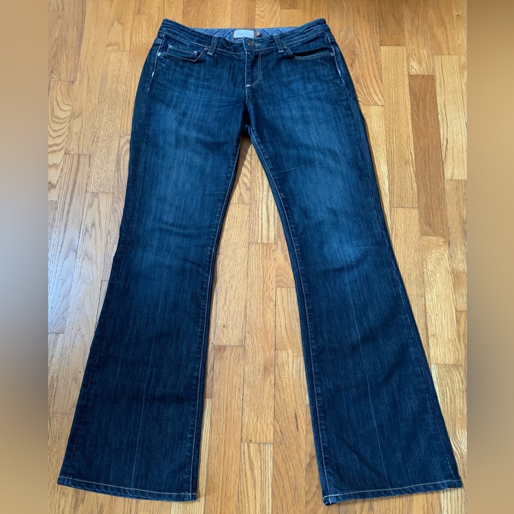 PAIGE Premium Denim Laurel Canyon 
Dark Wash Bootcut Flare Jeans Sz 28, Like New